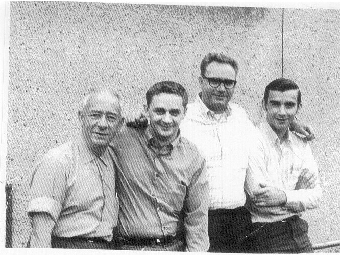 Ray Farell with Riley, Norm and Ted